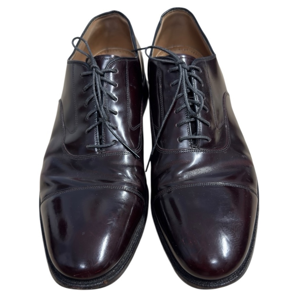 Johnston & Murphy Melton Burgundy Leather Cap Toe Oxford Dress Shoes Men’s 11 D - Picture 2 of 13